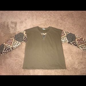 Green Printed Pullover